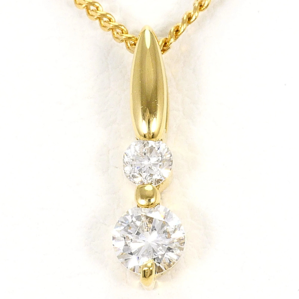 18K (18-karat) Yellow Gold Necklace with 0.20ct Diamond, Certificate of Authe...